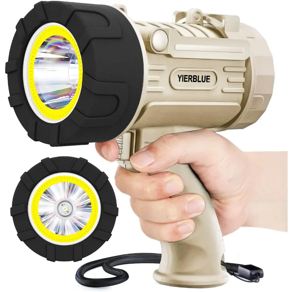 

Rechargeable Spotlight Floodlight Combo 120,000 High Lumen LED, IP67 Waterproof Spot Light COB Flood Light, Impact Resistant