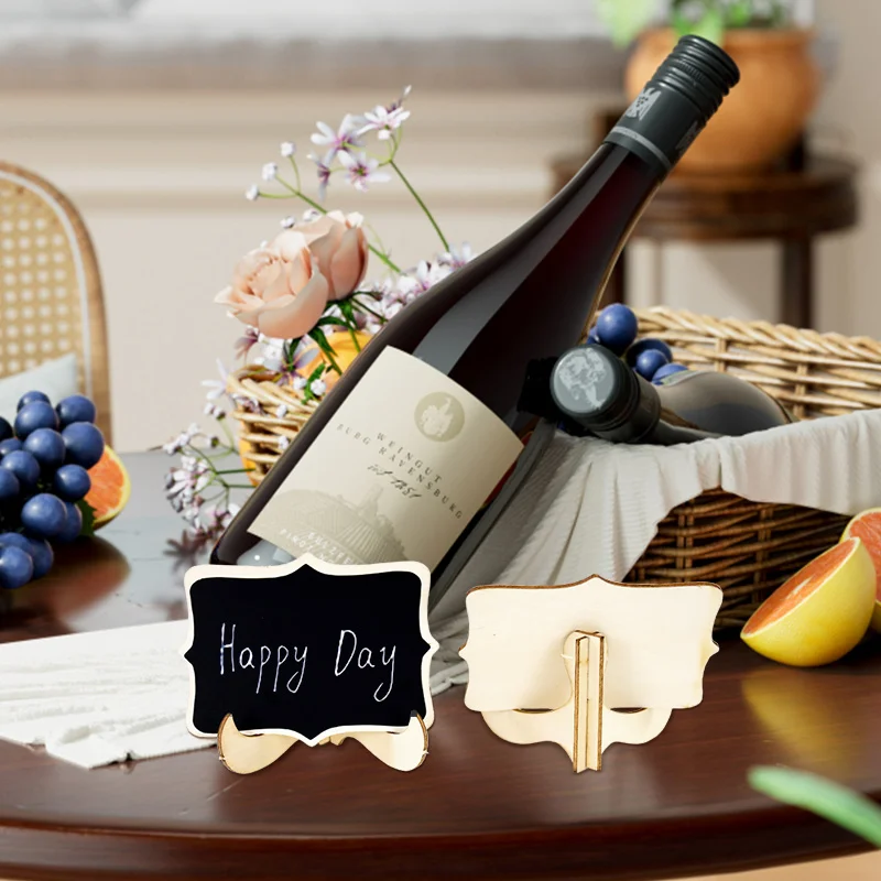 Mini pizarra de madera para hombre, etiqueta de menú, Chip, tablero de mensajes, letreros de mesa, tarjetas para decoración del hogar, cumpleaños, boda, fiesta, 5 uds.