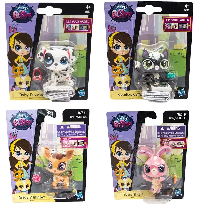 Hasbro Littlest Pet Shop New Series Toy Dolls Gracie Plainville Bunny Ross Puffer Auckland Big Eyes Pet Ornaments for Kids Gifts