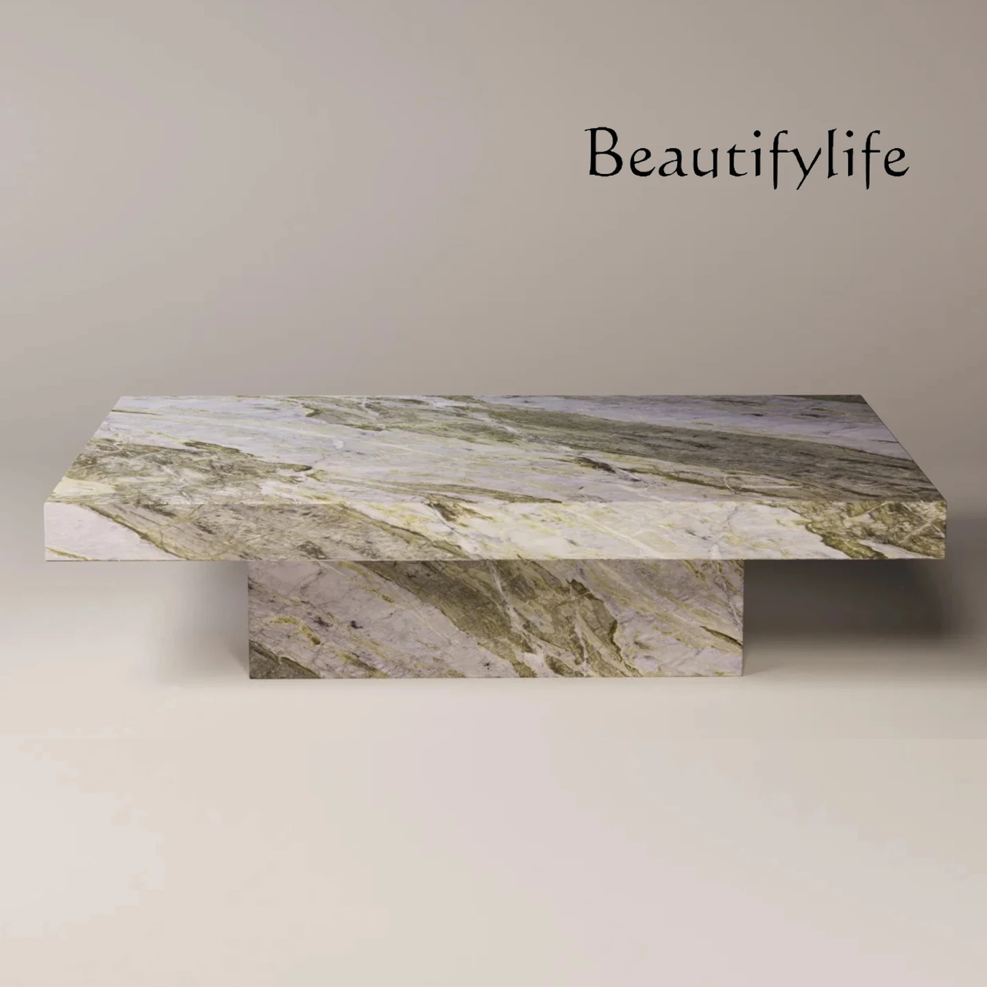 

Italian minimalist natural marble coffee table light luxury modern living room high-end designer creativity