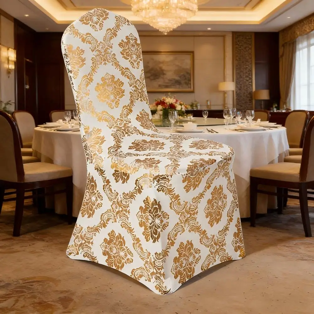 Fodera per sedia stampata per decorazioni per feste di matrimonio, design in spandex, compleanno, sala da pranzo, hotel, spettacolo