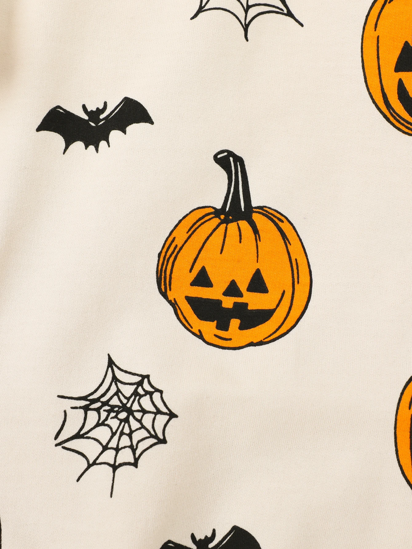 Halloween jongenshoodie met lange mouwen, puur katoen, ronde hals cartoon pompoenvleermuispatroon lente en herfst outdoor casual trui