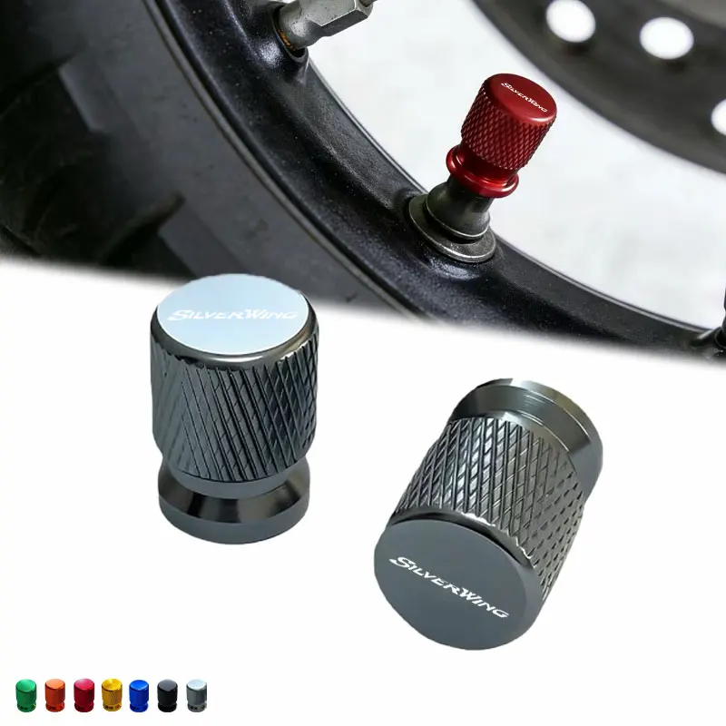 

2PCS Motorcycle Aluminum Alloy Tire Wheel Parts Valve Stem Caps Cover For Honda Silver Wing 400 500 600 SW-T400 FJS400 FCS600
