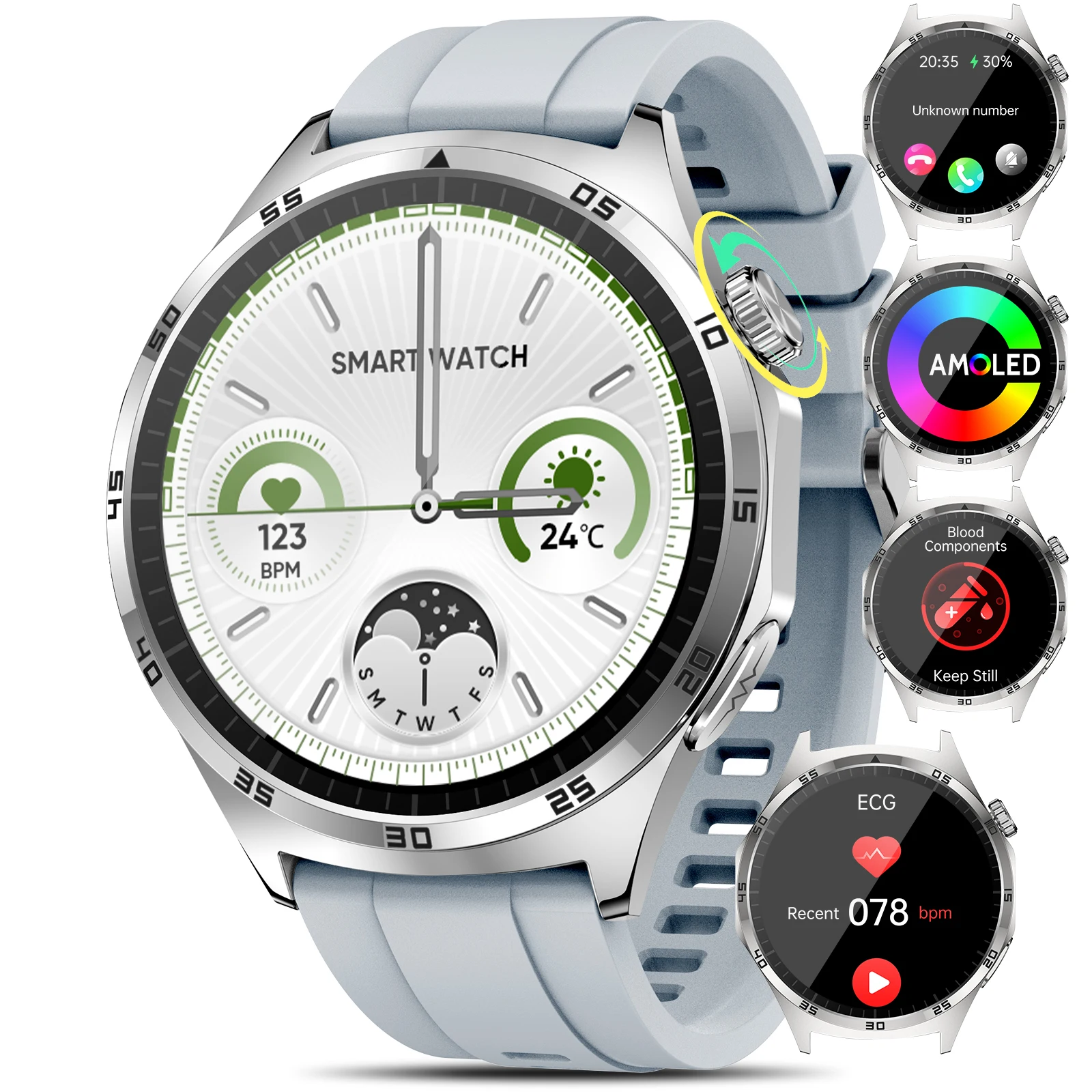 

Умные часы Marsyu ECG+PPG для диагностики здоровья, с сапфировым стеклом, для мужчин и женщин, с функцией измерения уровня мочевой кислоты, липидов, артериального давления, частоты сердечных сокращений, спортивные умные часы.