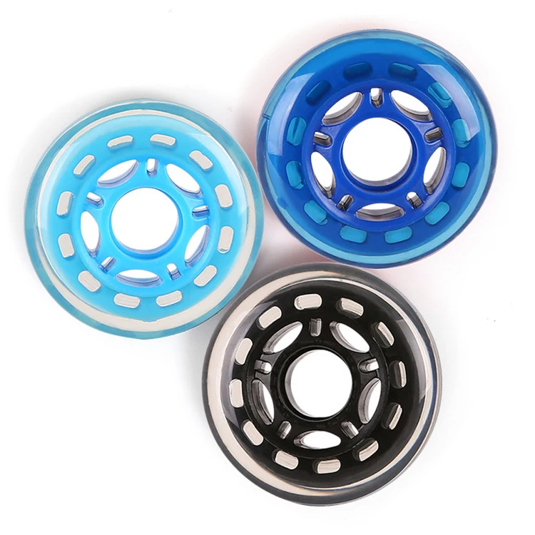 Wholesale 72mm Quad Roller Skate Scooter Baby Swing Car Roller Skates Wheel Accessories Wear-Resistant Flashing Roller Pu Wheel