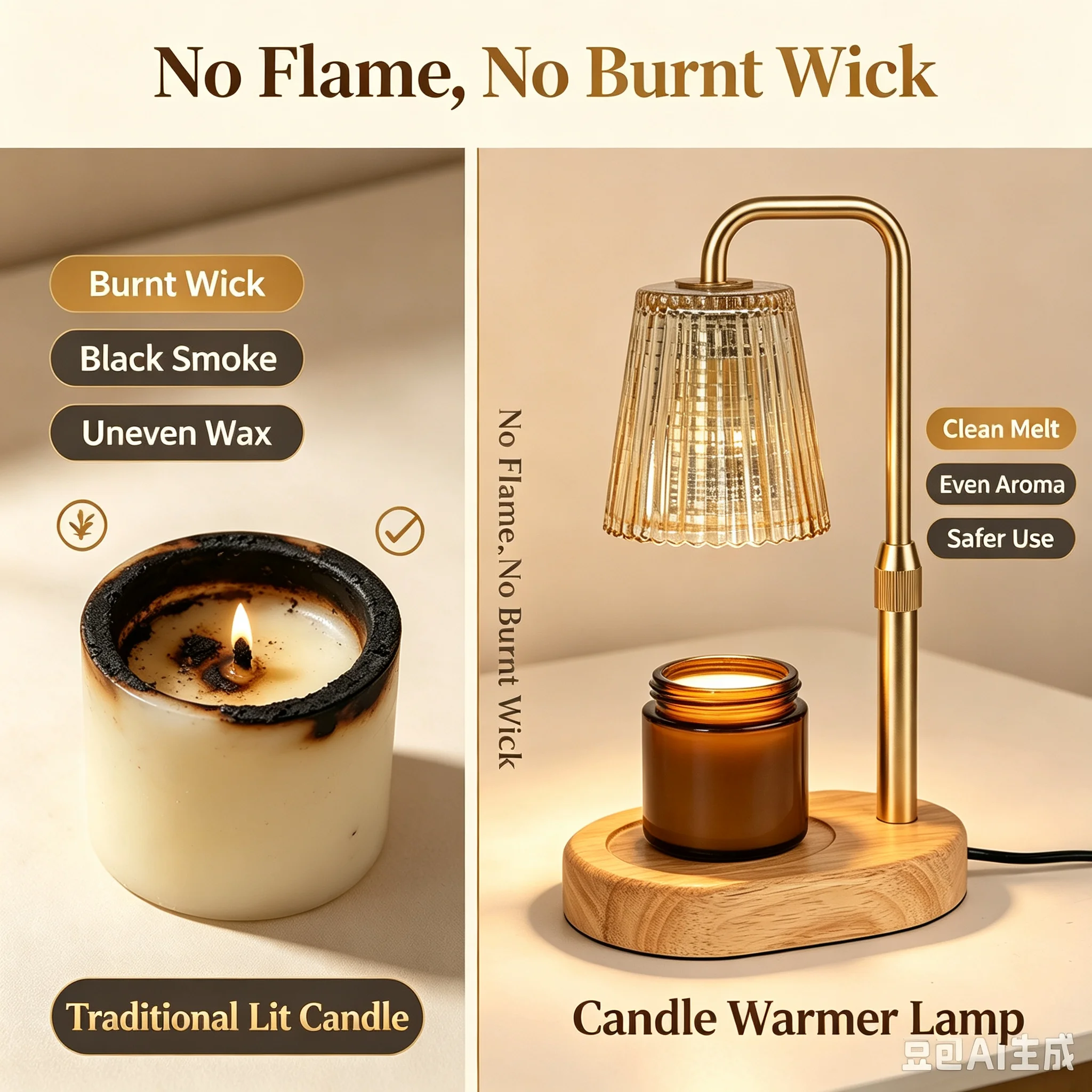50W Aromatherapy Candle Lamp with Timer And Dimmable Switch Cafe Romantic Atmosphere Desktop Decor 220V Ambient Light for Home