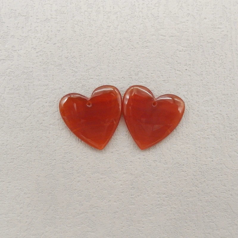 

Red Agate Heart Earring Beads Natural Stone DIY Jewelry Accessories for Women Handmade Gift for Parties 23x24x5mm 7.6g
