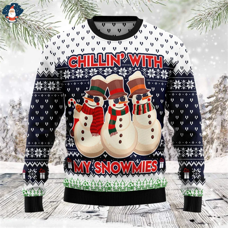 

3D Printing Merry Christmas Sweatshirts Funny Streetwear Ugly Christmas Sweater Christmas Jumpers Men Fashion New In Sweaters