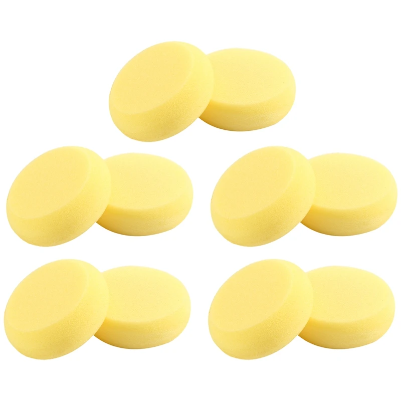 

10Pcs Round Synthetic Artist Paint Sponge Craft Sponges For Painting Pottery Watercolor Art Sponges Yellow 2.75Inch