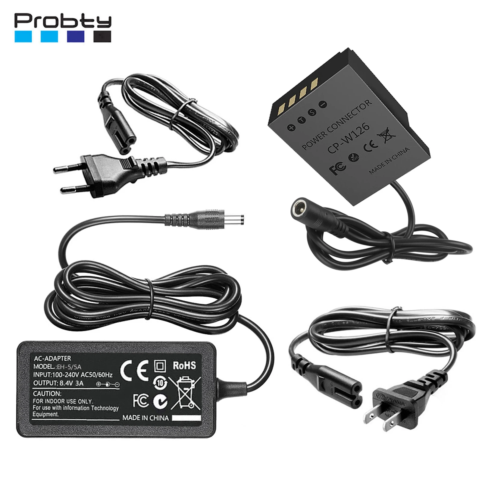 CP-W126 DC Coupler AC Power Supply Adapter NP-W126s Dummy Battery Kit for Fujifilm X100F X100V X-S10 XT-2 X-T3 X-T20 X-T30