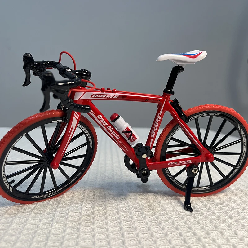 

1:8 Mini Model Alloy Bicycle Diecast 19cm Metal Finger Adult Red Bike Simulation Collection Gifts Toys Girls 14Y+