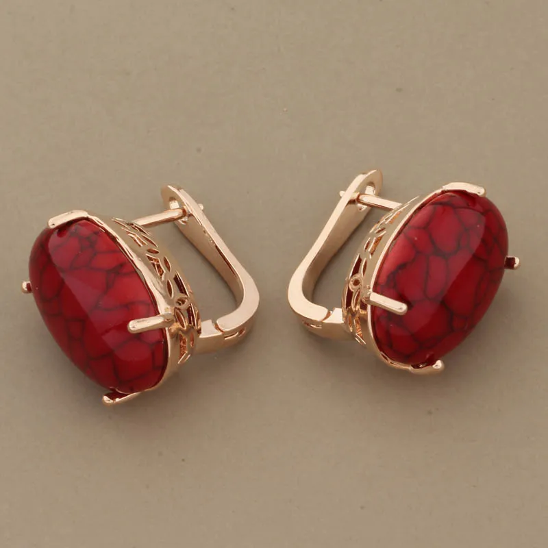 Classic Big Oval Design Drop Earrings 585 Rose Gold Color Dangle Earrings Fashion Earrings For Women 2022 Luxury