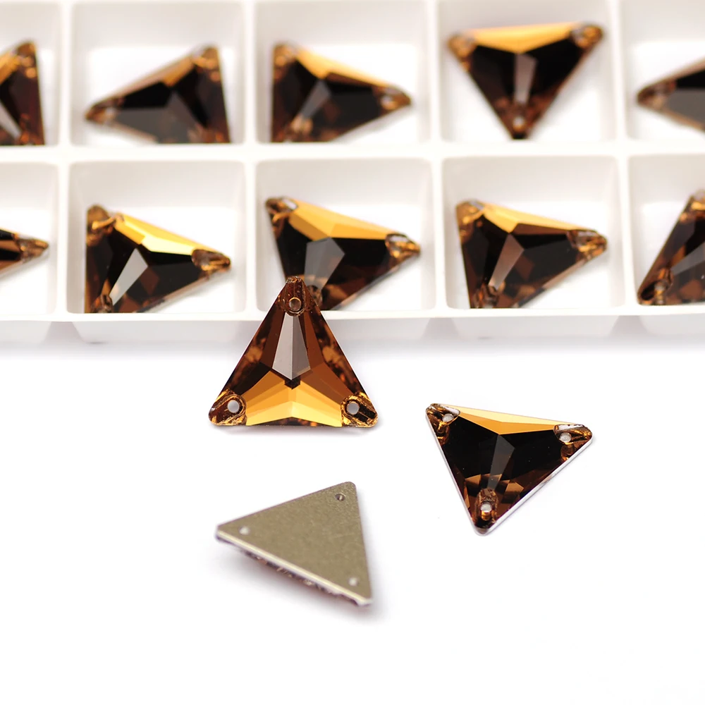 

Shiny Smoked Topaz Triangle Shape Sew On Rhinestones appliques Top rhinestones Sewing accessories for Garment clothing