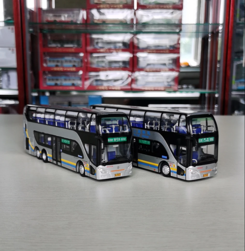Diecast 1:64 Scale Beijing Public Transport Yaxing Double-decker Car Model Collectible Toy Gift Souvenir Display Ornament