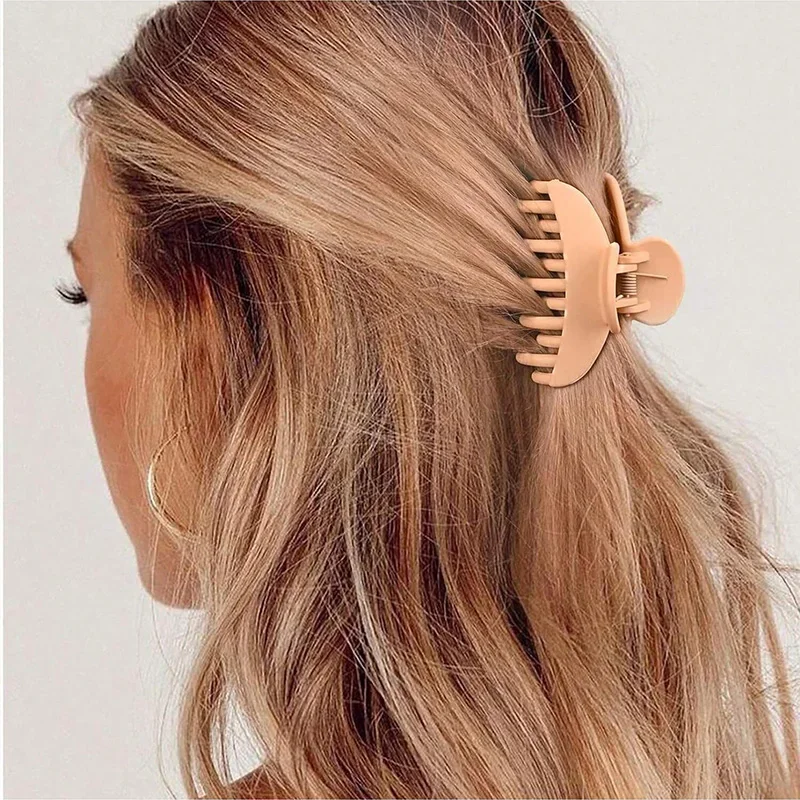 

1pc Hair Clip with Double Teeth Grip for Women, Simple Matte ABS Hair Clip with Small Claws and Headband Decoration Hair Clip