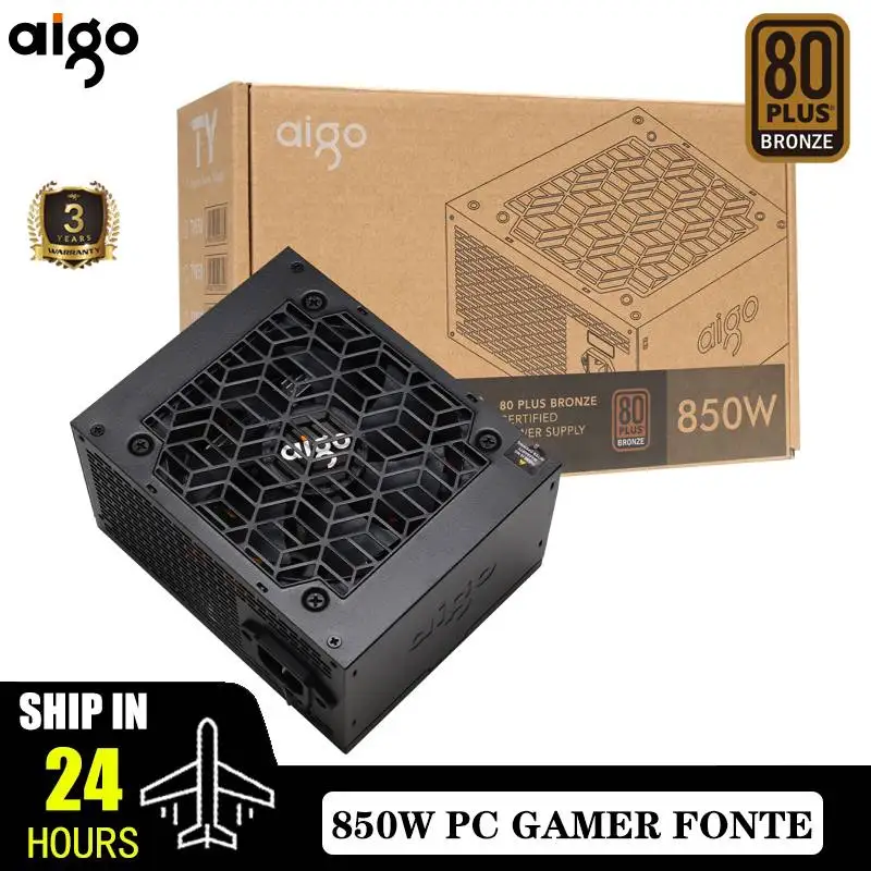 

Aigo TY Power Supply PC Fonte 850W Diy Gaming 80 Plus Bronze 230V EU 110MM Mute FAN ATX 12V Desktop Computer Gamer Mini Pc PSU