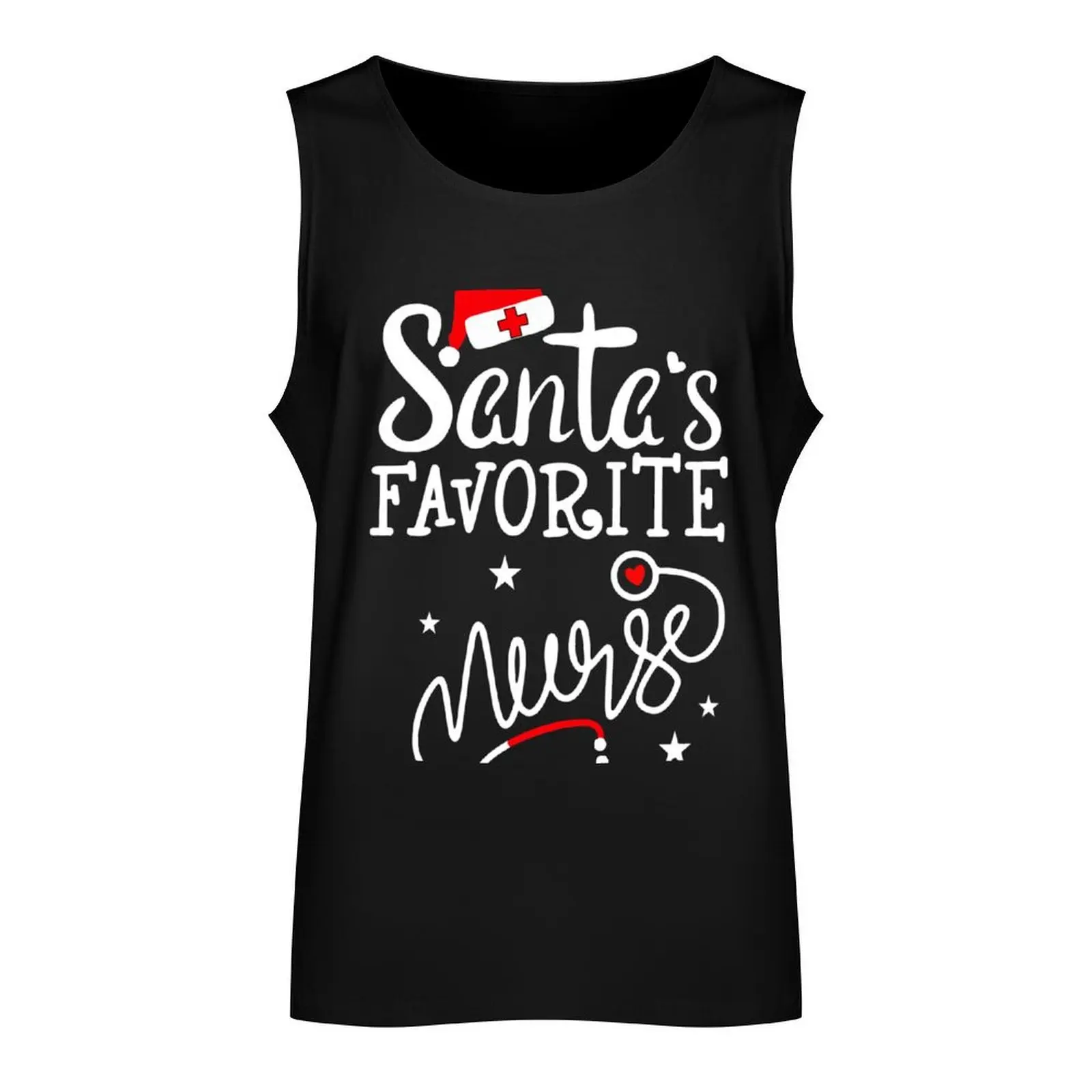 Santa's Favorite Nurse Tank Top bodybuilding man Men's clothes