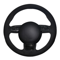 Steering Wheel Cover Hand-stitched Black Suede For Audi A1 8X A3 8V Sportback A4 B8 Avant A5 8T A6 C7 A7 G8 A8 D4 Q3 8U Q5 8R