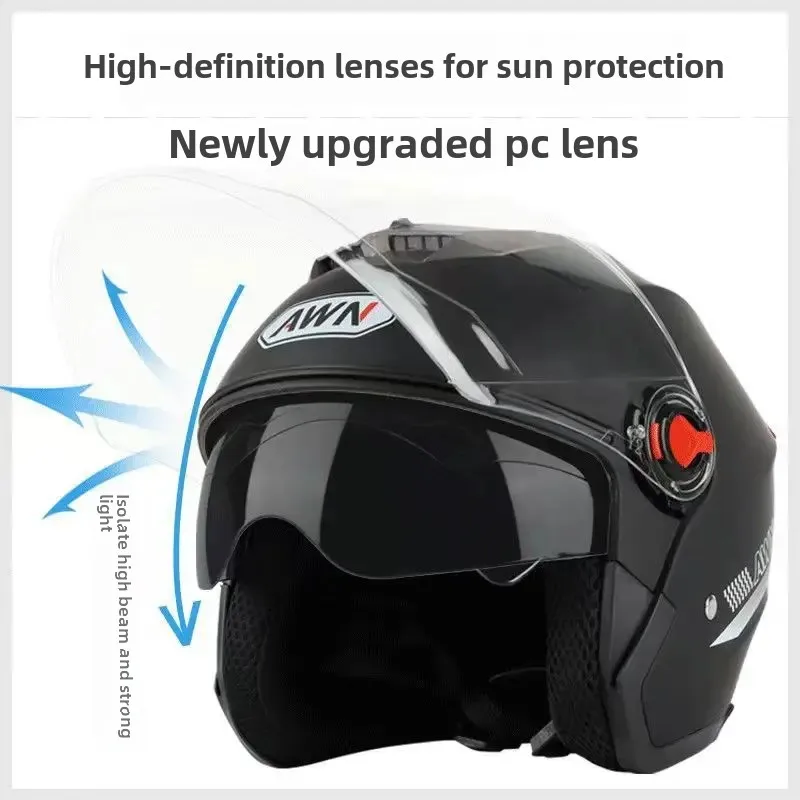 ThickenedWarm Double Lens Motorcycle Helmet Men's Women's Four Seasons Helmet Winter Approved By 3C Standard China Resin