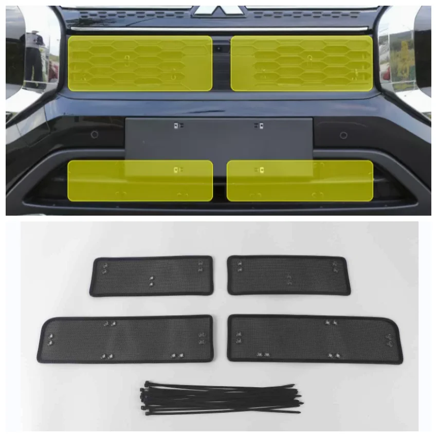 

For Mitsubishi outlander 2022 2023 Accessories Mesh Grille Grill Insert Net Anti-mosquito Dust Cover Trim Grill Mesh Stripes