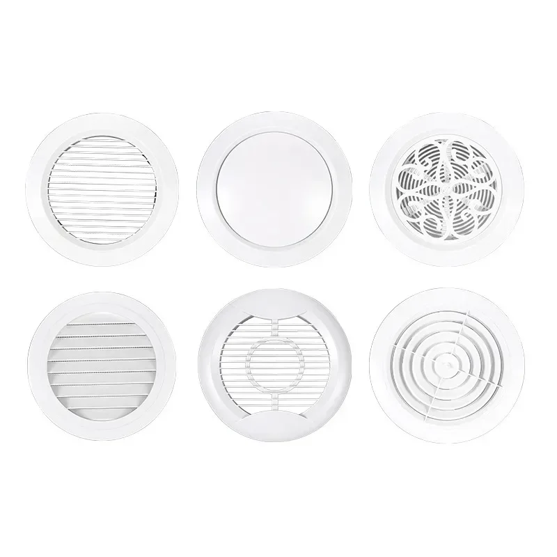 White Round Air Vent Louver Grille Cover Outlet Adjustable Exhaust Vent Ducting Ventilation Grilles 75/100/125mm Air Vent Cover