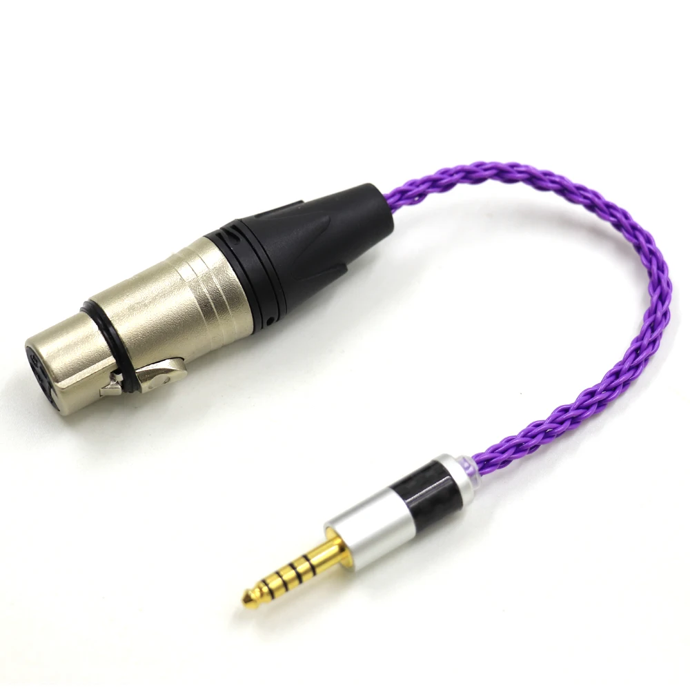 Thouliess HIFI Carbon Fiber 4.4mm Balanced Male to 4-Pin XLR Balanced Female Audio Adapter Cable 4.4mm to XLR Connector Cable