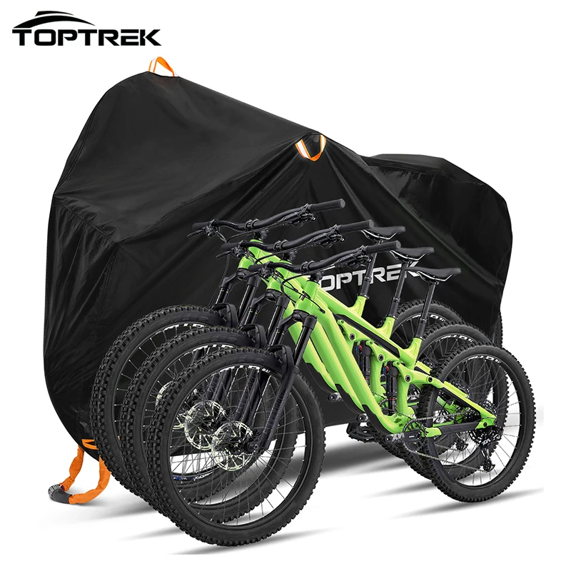 

Велосипедный чехол Toptrek 210D Оксфорд для хранения на открытом воздухе, водонепроницаемый и анти-УФ-чехол для велосипеда с водонепроницаемой мембраной для 3 велосипедов, дождя, снега