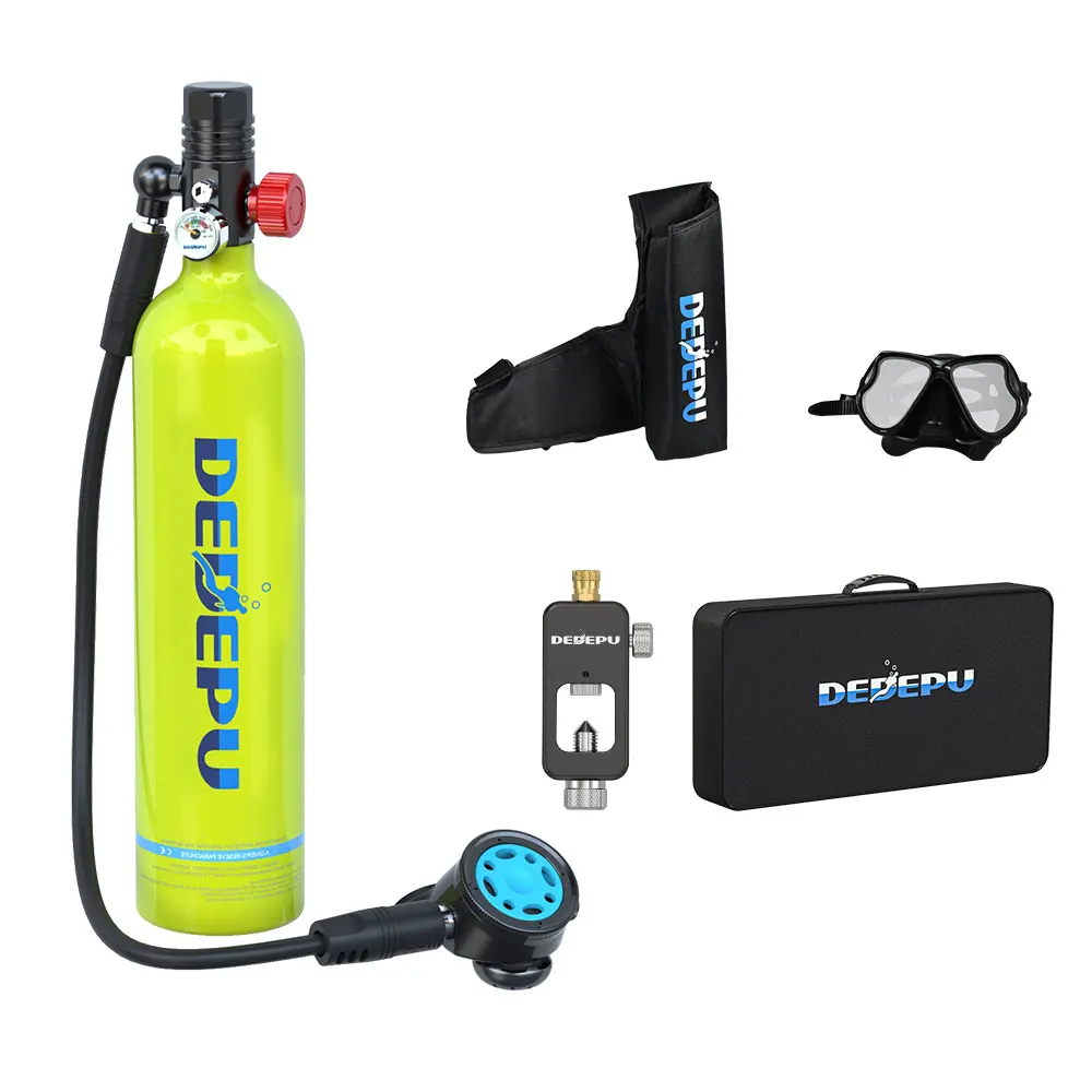 DEDEPU S5000 Scuba Tank Oxygen Diving Cylinder Respirator Scuba Diving Tank 1L Equipment Snorkeling Hand Pump