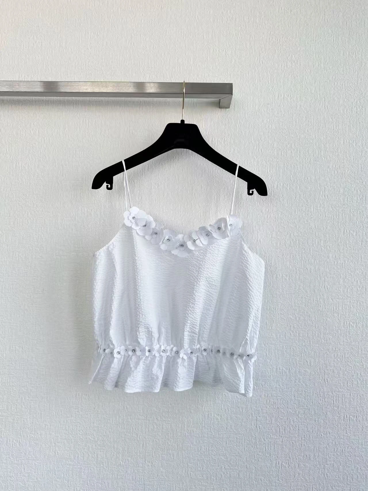 

Luxury brand 26C new style spring Floral halter top 100% cotton high quality same the show