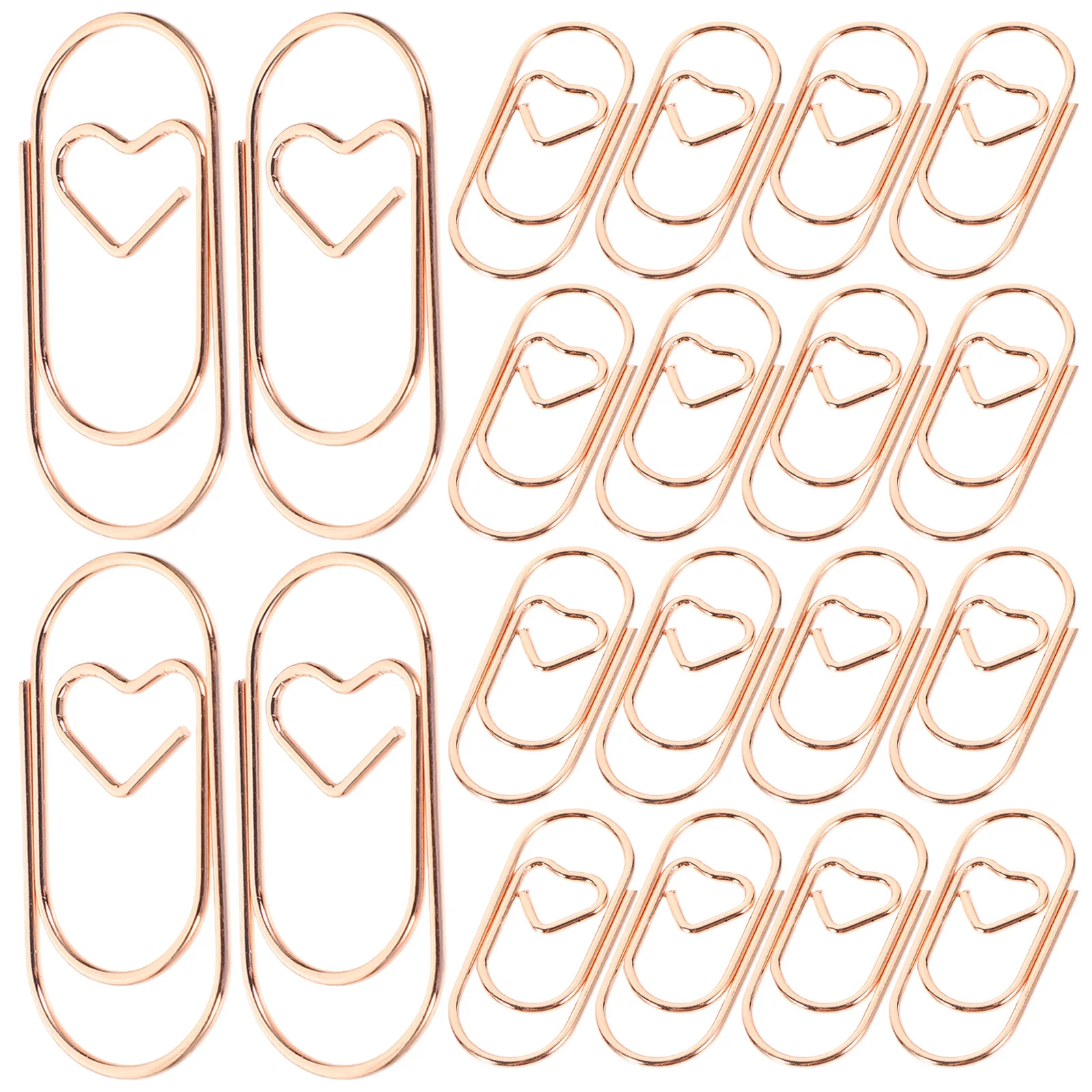

100 Pcs Paper Clip Colored Clips Mini Gold Heart Small Knitting Metal Decorate Folder