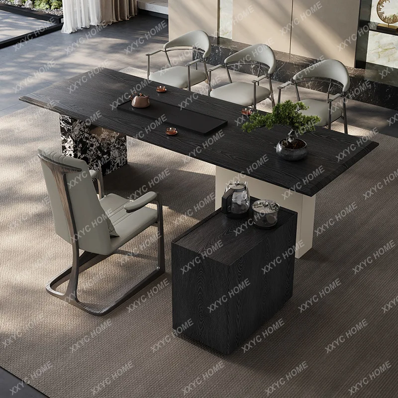 

Современный чайный столик из массива дерева в стиле лёгкой роскоши, художественный дизайн, высококачественный минималистичный столик для чаепития Кунг-Фу.