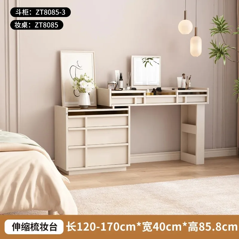 GZ-8  Solid Wood Flip Dressing Table Chest of Drawers Makeup Table Bedside Corner Extendable Vanity Table
