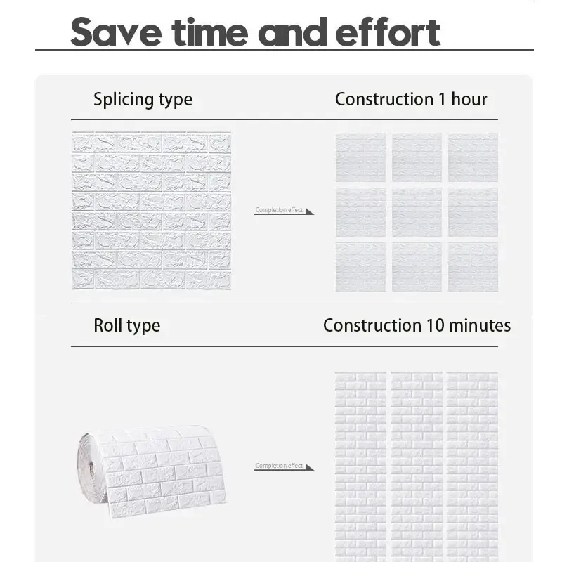 3D Foam Brick Wall Panels Stickers Self Adhesive Waterproof Living Room Wallpaper Wall Decal Home Decor Wallcovering TV Backdrop - Image 5