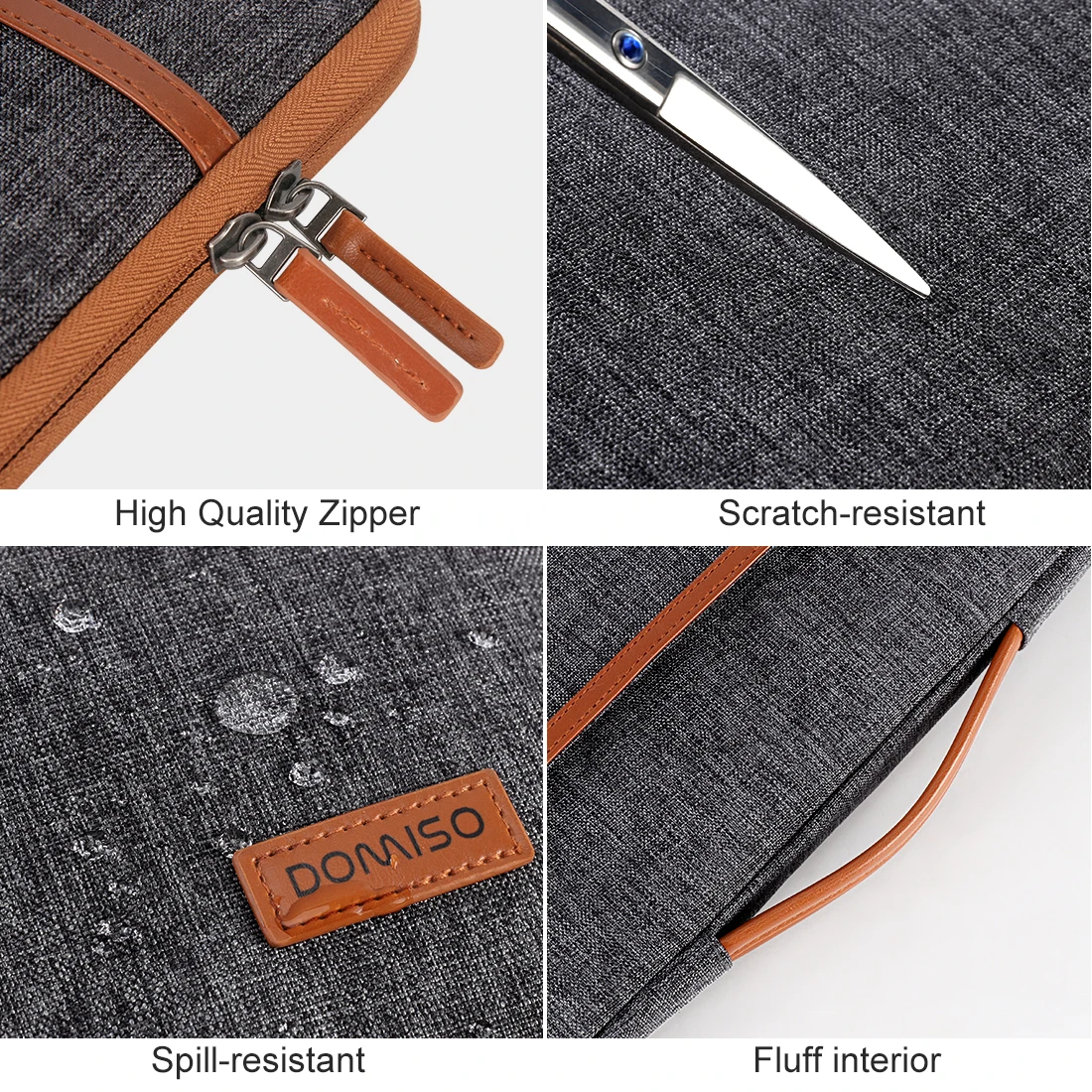 DOMISO Protective Laptop Sleeve With Handle For 10" 14" 15.6" 17" Inch Notebook Case Splash Proof Shockproof Computer Bag