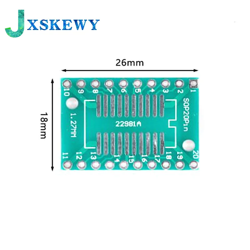10Pcs TSSOP20 SSOP20 SOP-20 SOP20 to DIP20 PCB Transfer Board DIP Pin Board Pitch Adapter