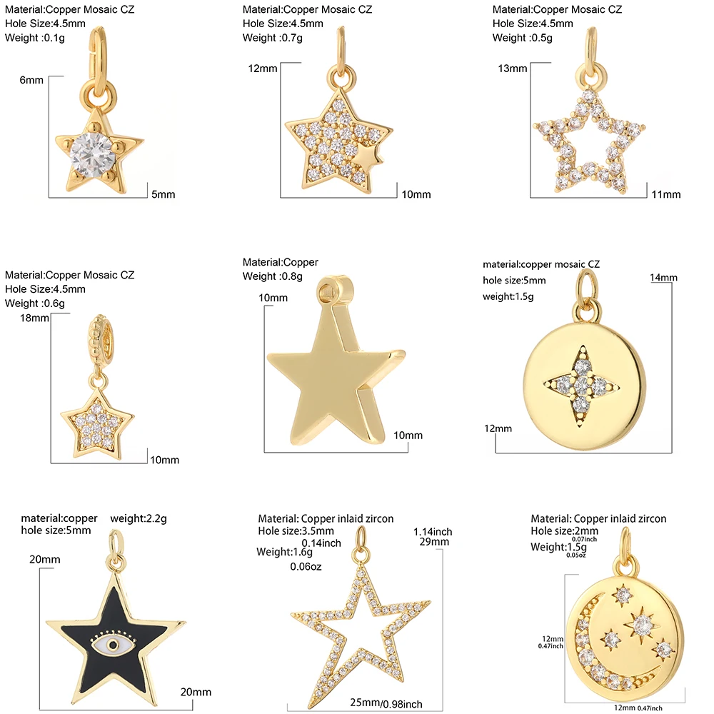 Cute Stars and Moon Charm Jewelry Production Designer Bohemian Pendant Resin Charm Diy Earrings Necklace Bracelet Amulet Dijes image 3