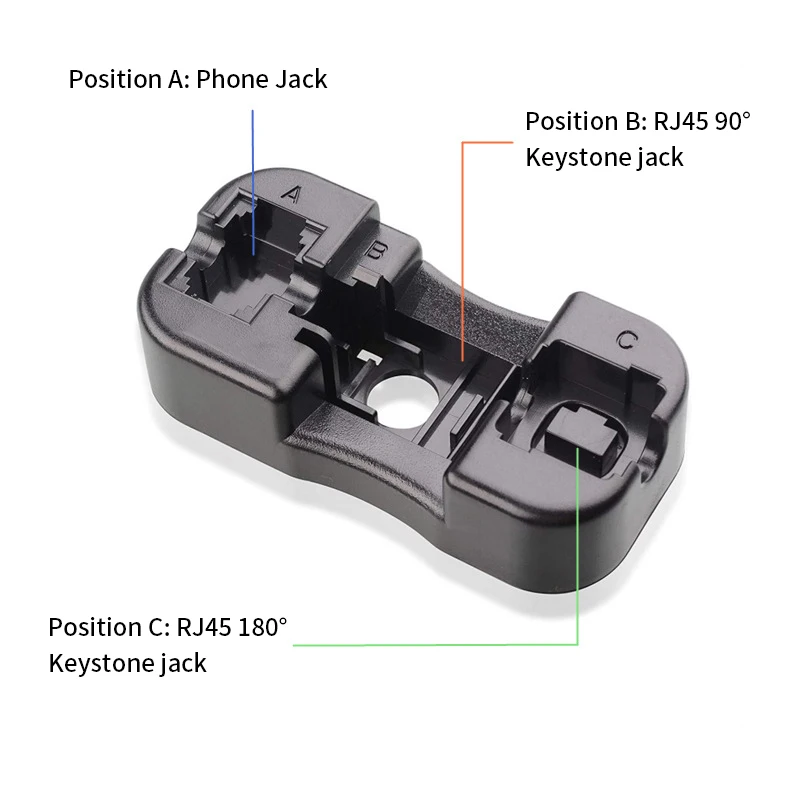 Universal RJ45 Cat6/Cat5E/Rj11/12 Keystone Jack Punch Down Stand Wiring Tool Module Holder