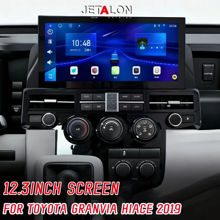 12.3Inch Android15 Carplay Car Radio For Toyota Hiace Granvia Hiace 2019 4G GPS Navigation Multimedia Video Player Touch Screen