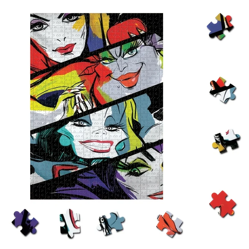 1000 Uds rompecabezas DIY regalo villano Ursula Cruella maléfica reina malvada regalo de vacaciones rompecabezas Casual sala de juegos decoración de pared del hogar grueso