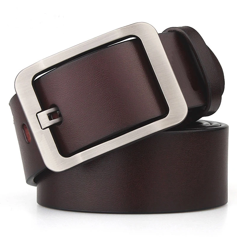 

Thick Cowhide Copper Pin Buckle Real Genuine Leather Belt For Jeans Fashion Casual Belt Men Waistband Retro Luxury Male Strap