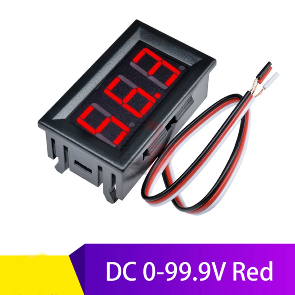 Yasy – MINI-voltmètre LED DC0-30V 0-100V, 3 fils, 1 pièce, 0,56 pouces, numérique, testeur de panneau