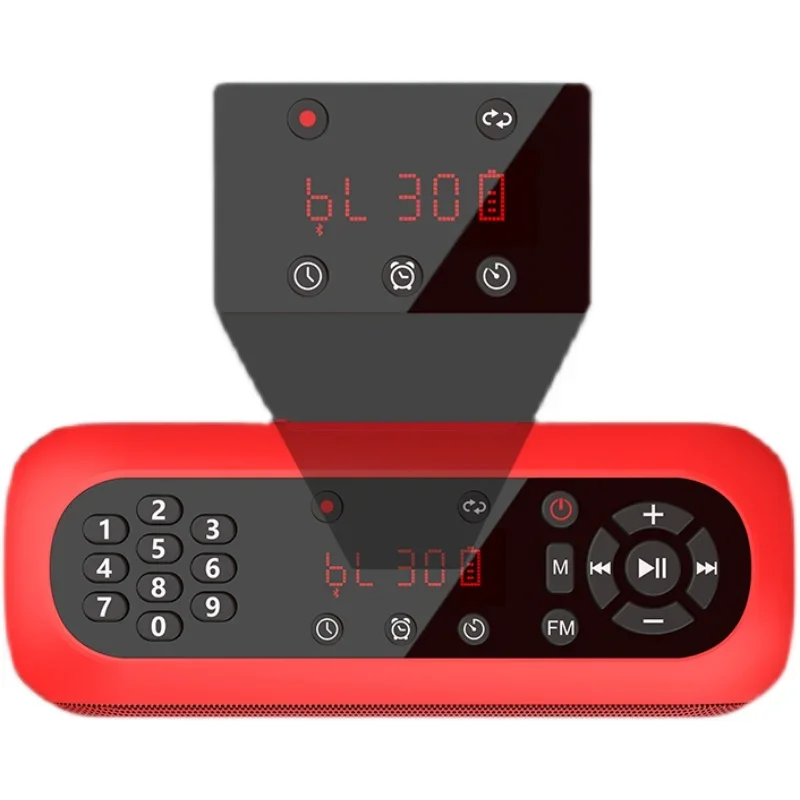 W-king-caja de sonido con pantalla LED, Radio FM Digital, altavoz inalámbrico con Bluetooth, función de grabación, reproductor MP3 portátil para exteriores, Boombox
