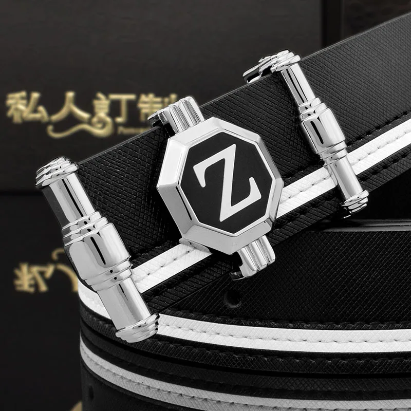 Z Belt Men's Luxury Brand Cowhide Casual White Belt Designer Belt Men's Genuine Leather Fashion High Quality Ceinture Homme