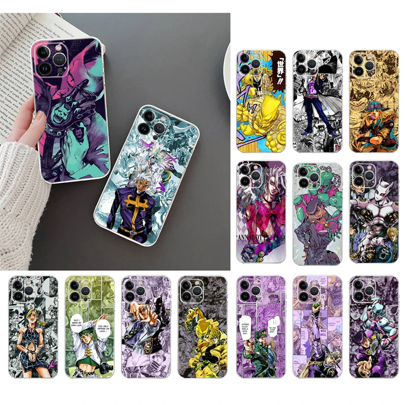 

Phone Case For iphone 17 Pro Max Air 16 15 14 13 Pro Max 15 16 Pro 15Plus Jojo Bizarre Adventure Anime Mobile Phone Case Funda
