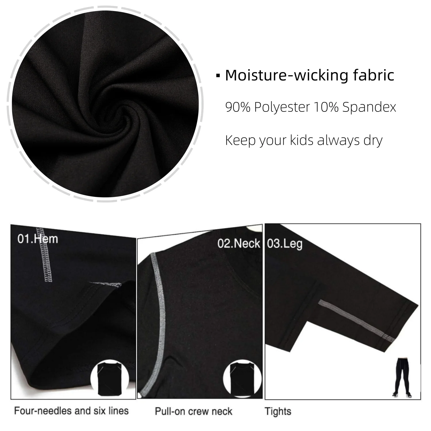 어린이용 겨울 스포츠복 빠른 건조 기능성 내의 남아 여아 농구 축구용 압박 스포츠웨어