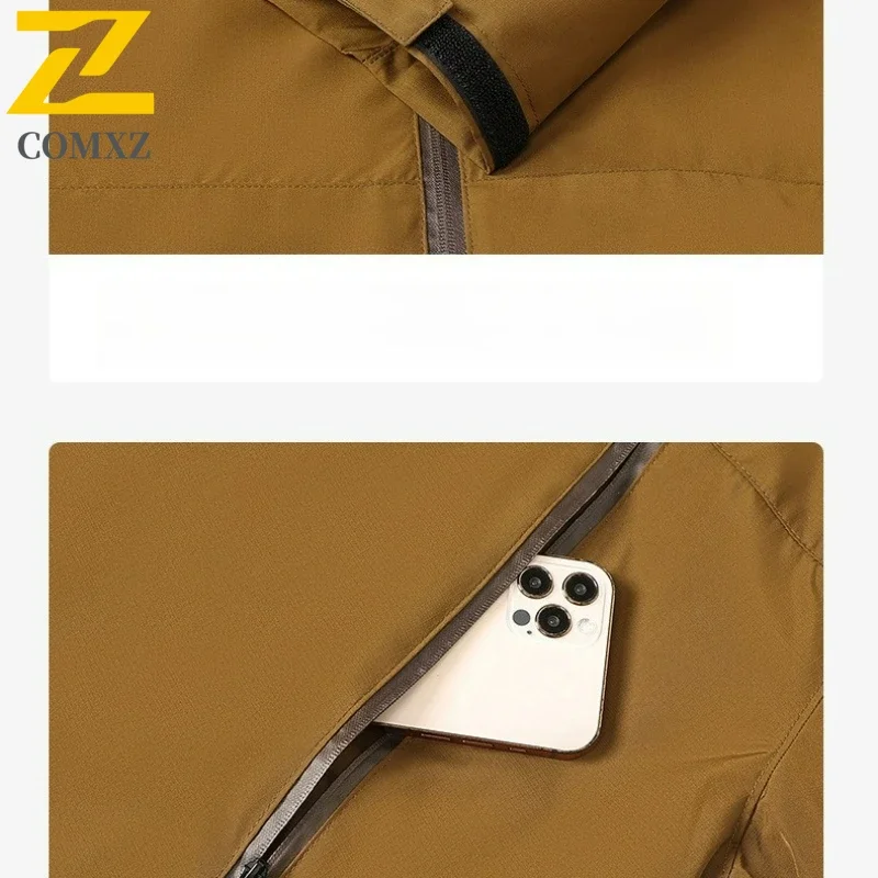 男性のマウンテンスキージャケットアウトドア服防水フード付きウインドブレーカーコート男性登山レインコート Cortavientos Ciclismo Hombre