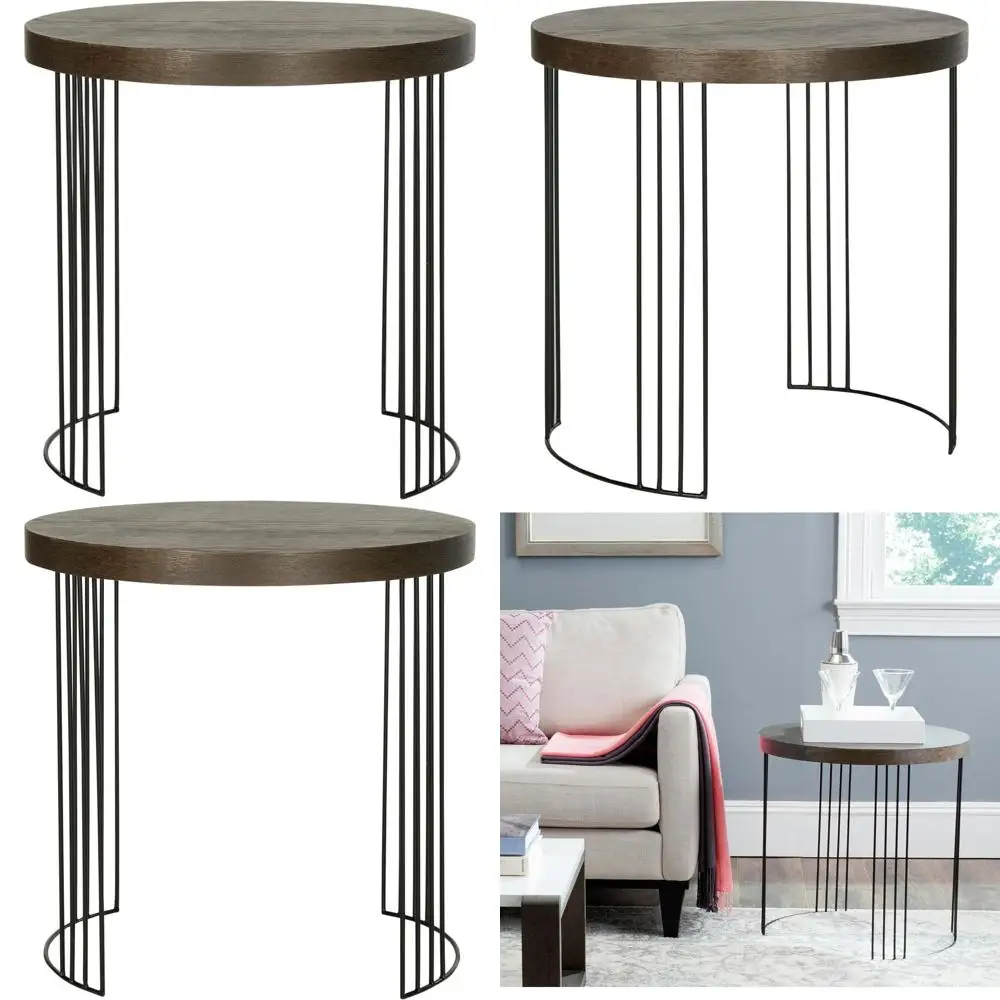 

Современная коллекция Kelly середины века, темно-коричневый и черный приставной столик