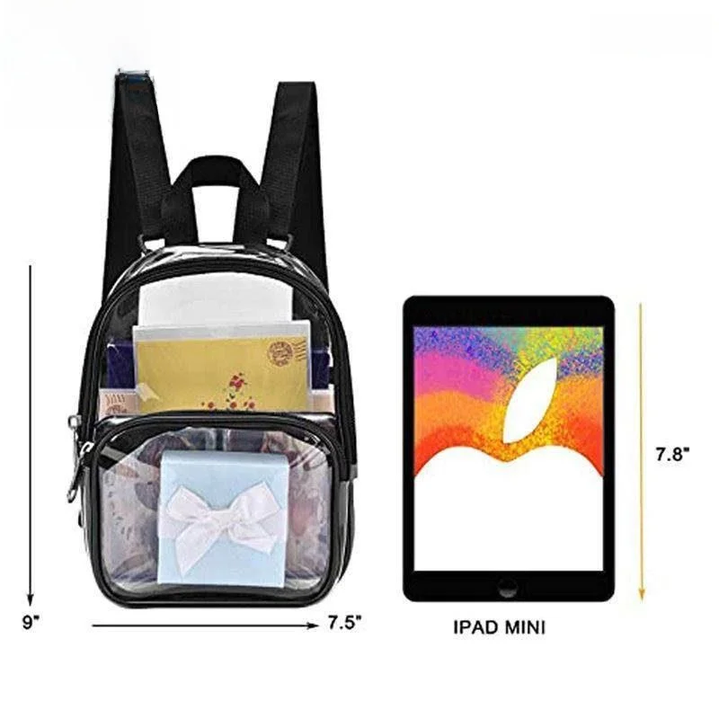 

Transparent Handheld Outdoor Sports Stadium Visible Backpack Simple Stylish Double Shoulder Bag for Students And Travelers