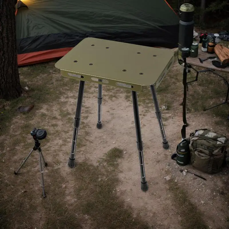 Folding Camping Table Folding Card Table Portable Furniture Desk With Adjustable Height Anti-Slip Heavy-Duty Stool For
