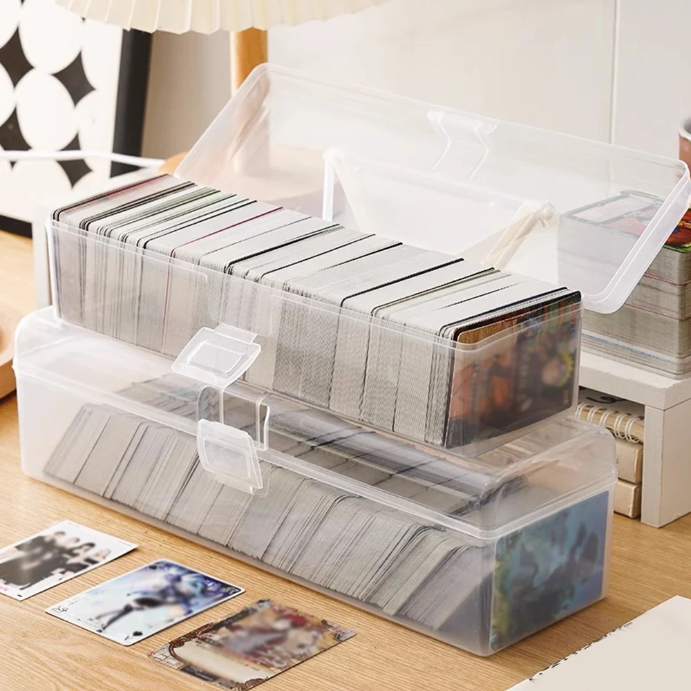 

2 Size Game Cards Desktop Storage Box Large Capacity Transparent Box Portable Idol Photocard Organizer Postcard Holder Wholesale